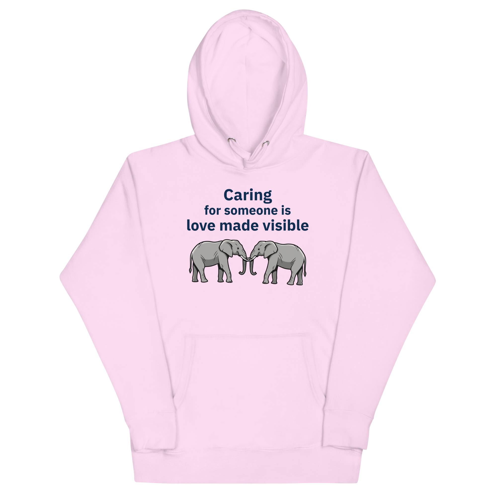 Lavender caregiver appreciation hoodie with supportive caregiver message