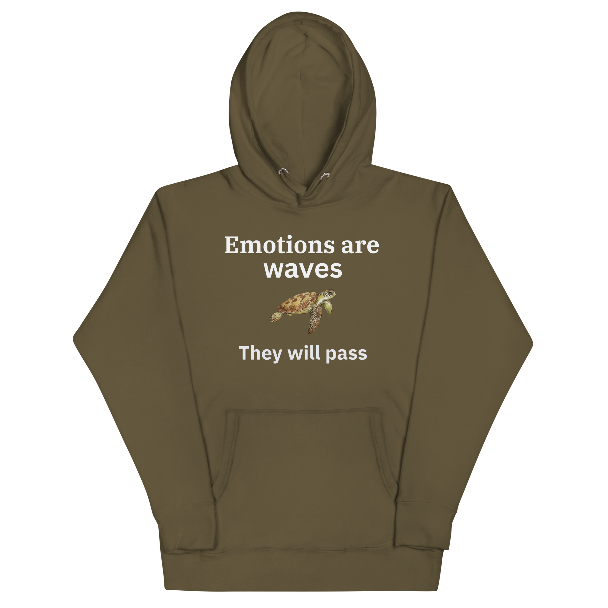 Military green Anxiety depression support hoodie emotional support fleece hoodie